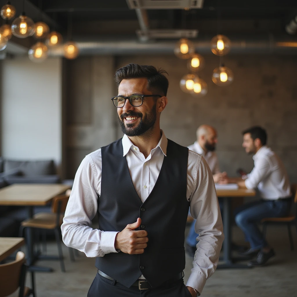 indian businessman encouraging customers emoji