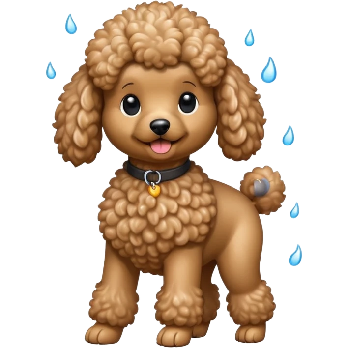 perrito caniche secando el pelo emoji