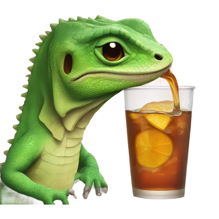 Lizard drinking sweet tea in the sun emoji