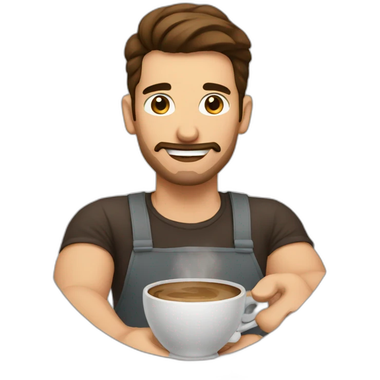 A man making coffee emoji