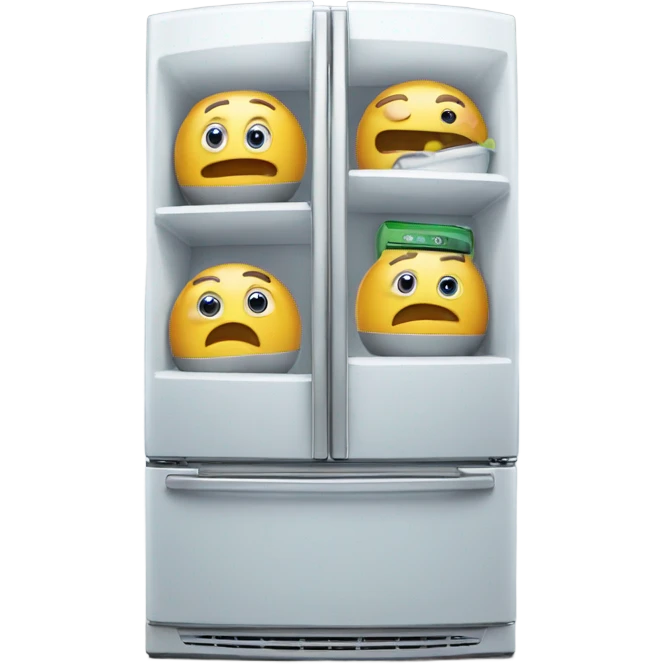 Double door fridge with screen tv emoji