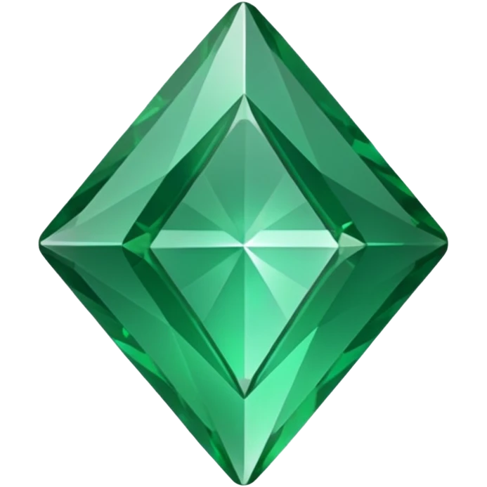 GREEN emerald, diamond gem shape, realistic emoji