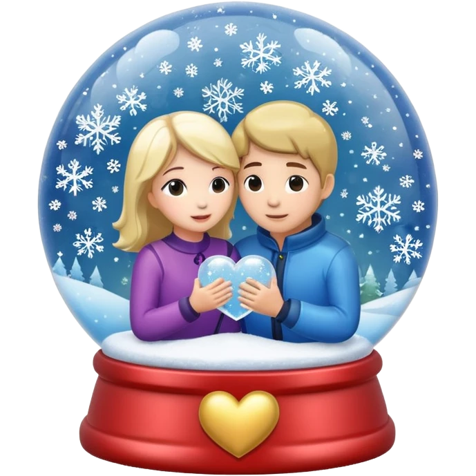 Heart-shaped snow globe emoji