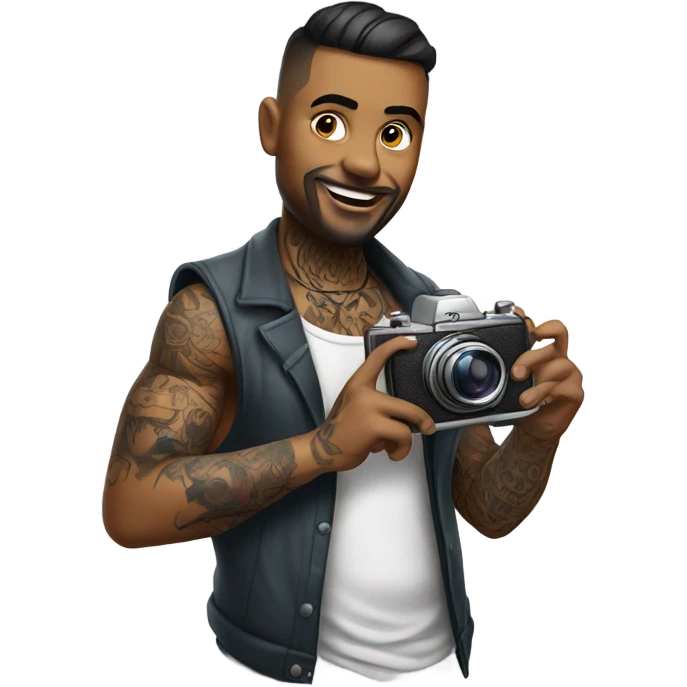 tattoo master with photo camera  emoji