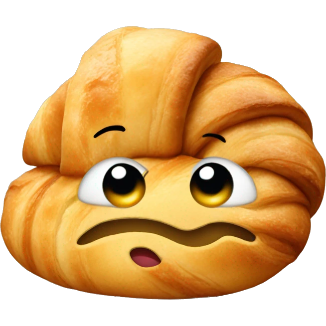 croissant with a face  emoji