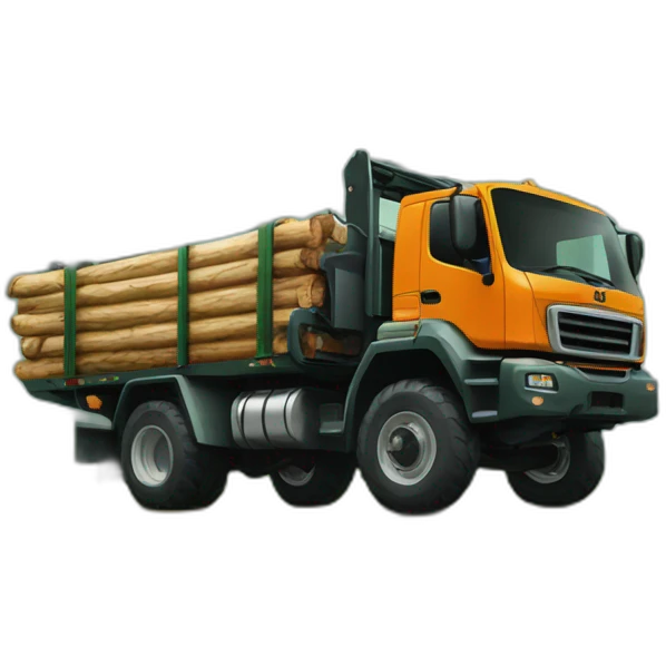 forest forwarder truck with timber emoji