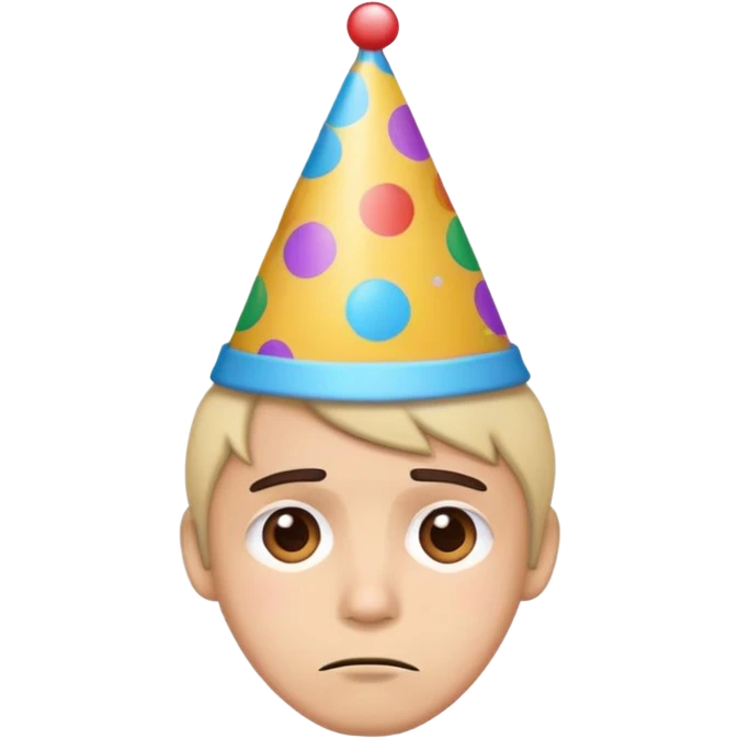 happy who is sad wearing a party hat emoji