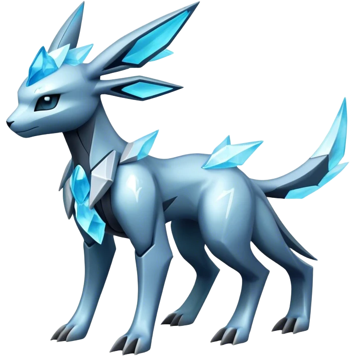 Futuristic Glaceon-dialga-hybrid, full body emoji