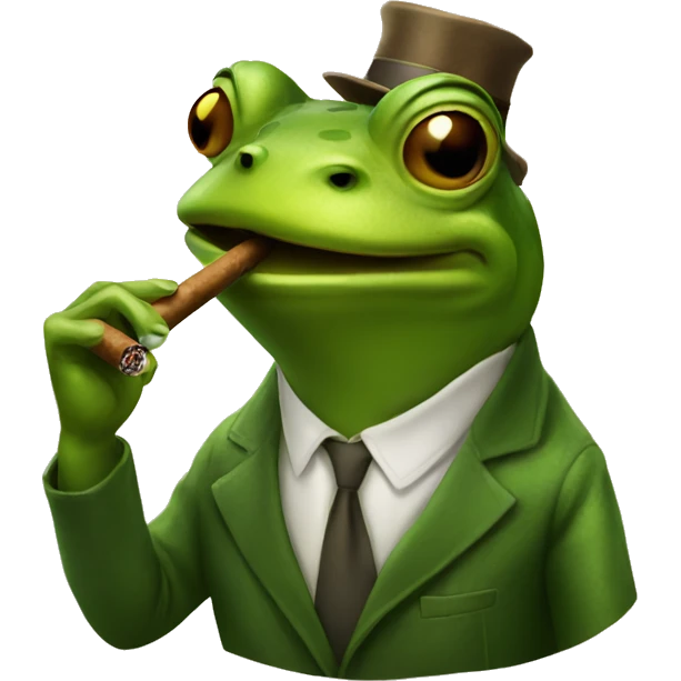 A frog smoking a cigar emoji