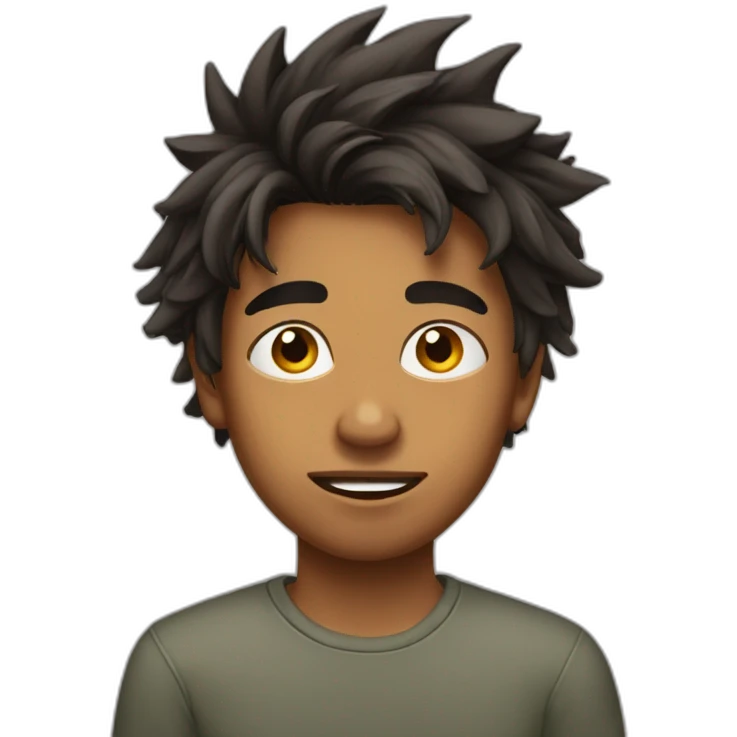 indian american teenager boy with messy hair emoji