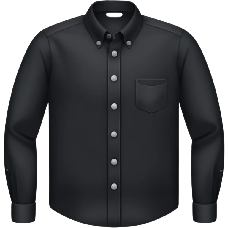 Camisa preta manga longa de botões  emoji