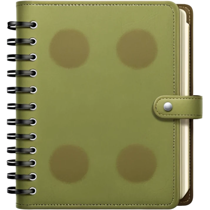 Pale olive Planner open notebook emoji