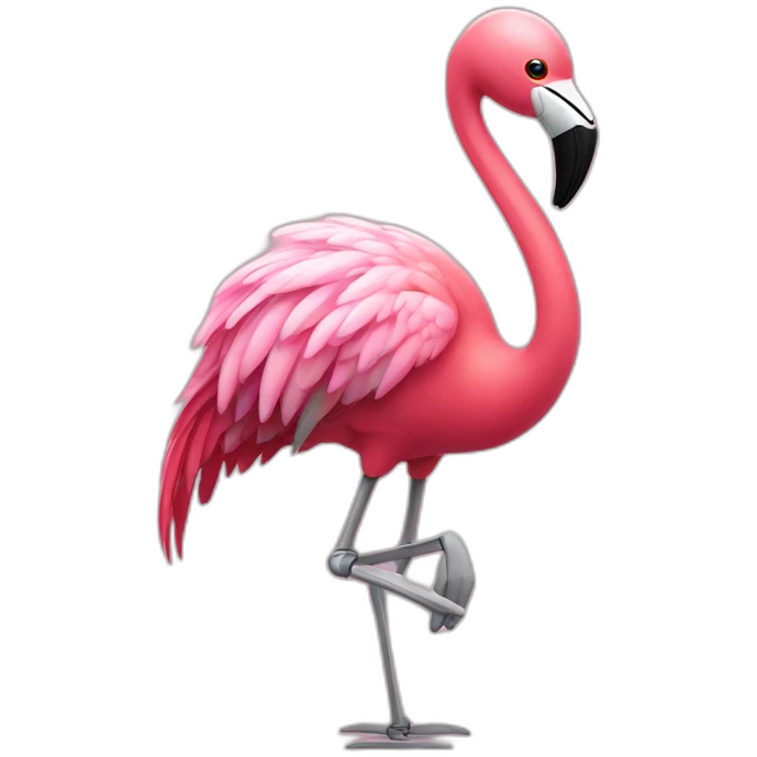 Flamingo robot emoji
