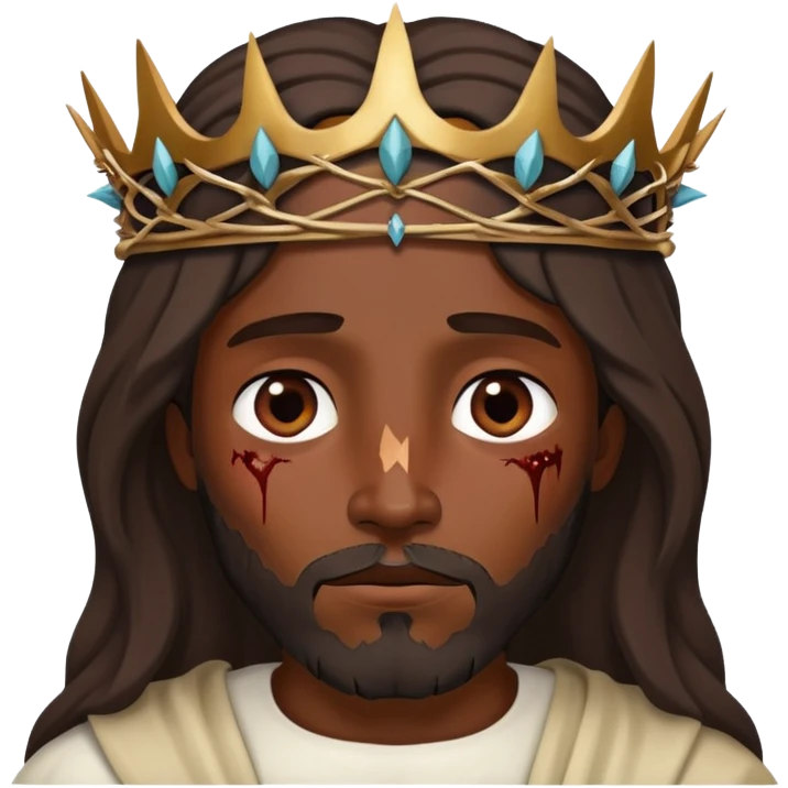 Dark skin Jesus thorn crown injuries  emoji