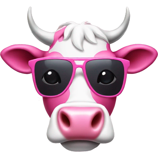 pink cow with sunglasses  emoji