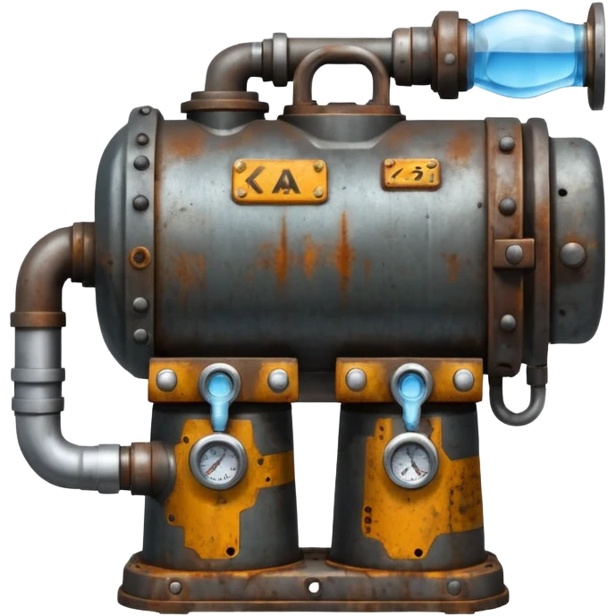Realistic war machine with water pressure emoji