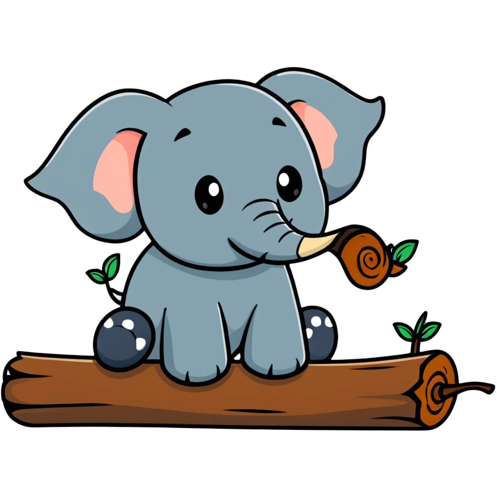 An elephant fly gnawing a log like a beaver emoji