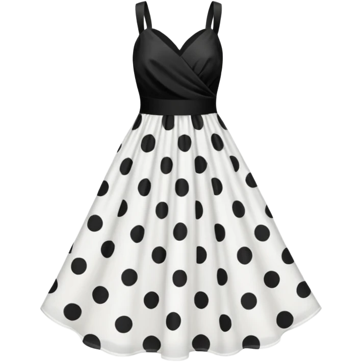 White dress with black polka dots emoji