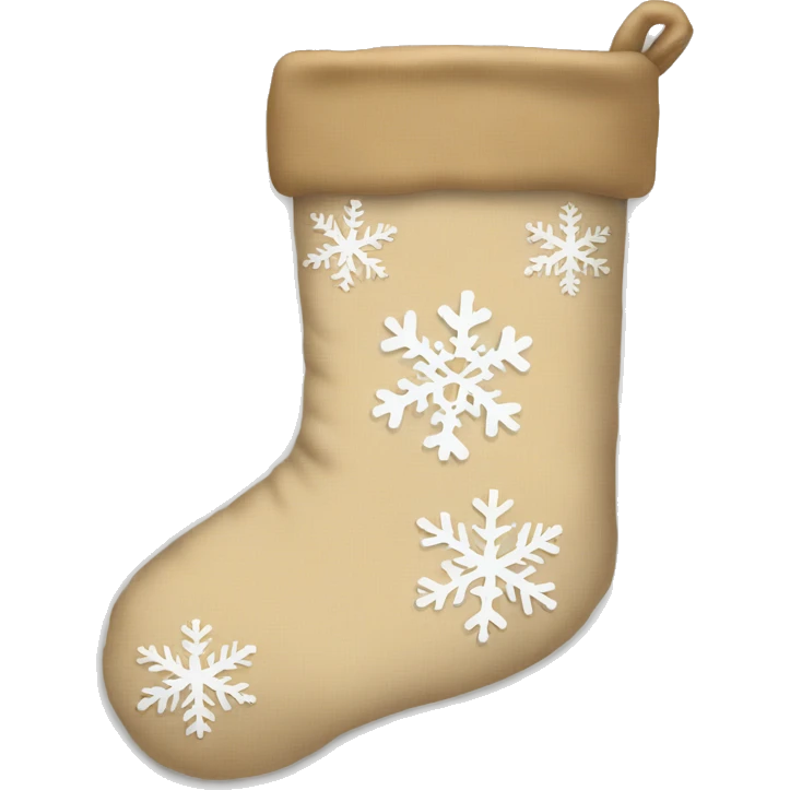 beige snowflake christmas stocking emoji