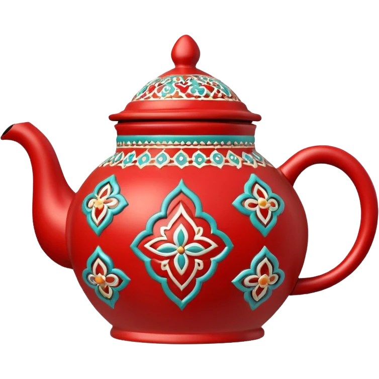 moroccan style ornamented red teapot emoji