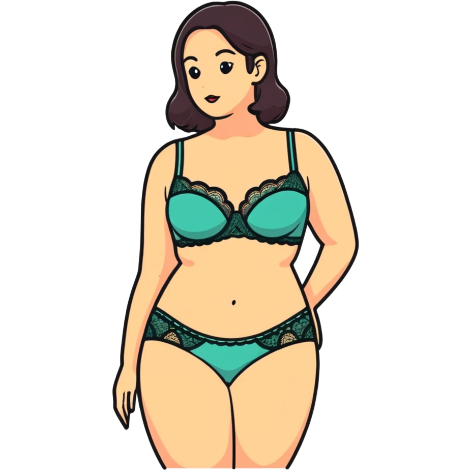 A woman with a lace bra emoji