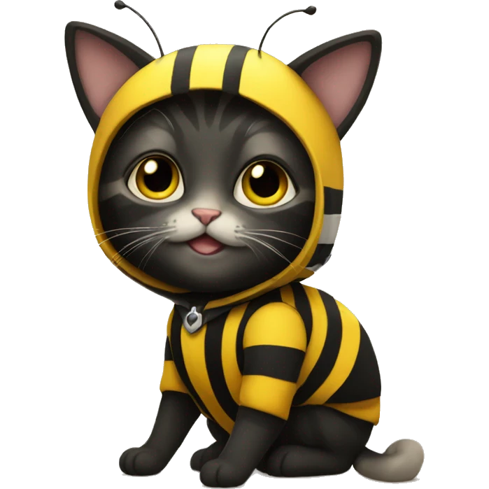 cat in a bumblebee costume emoji
