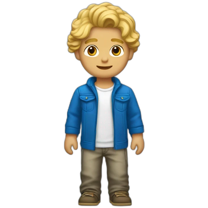 ado garçon aux cheveux blond et ondulés  emoji