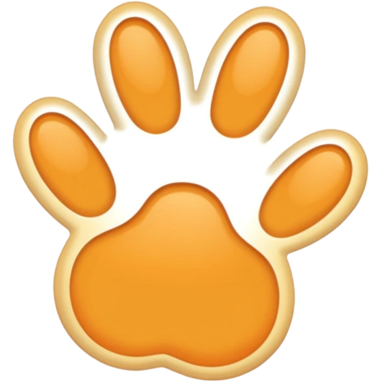 a very light pale pastel yellow-orange pawprint emoji