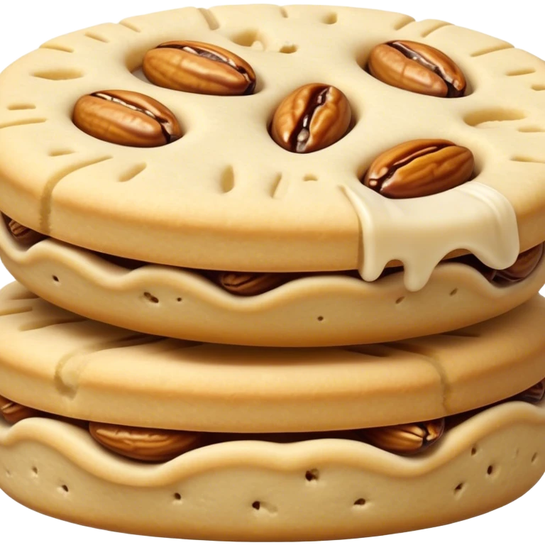 Cinematic Realistic Ma'amoul Dessert Emoji, featuring delicate shortbread cookies filled with dates or nuts rendered with intricate detail and warm, inviting lighting. emoji