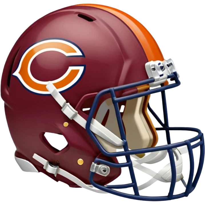 The Washington commanders football helmet and the Chicago Bears football helmet facing each other emoji