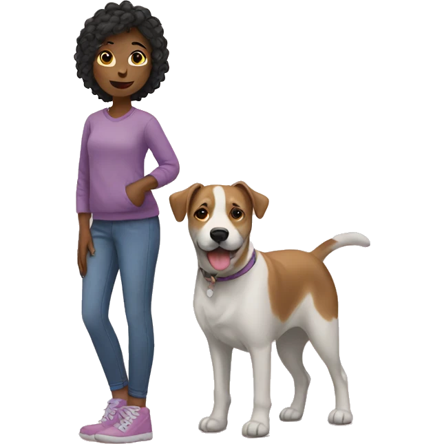 girl with dog emoji