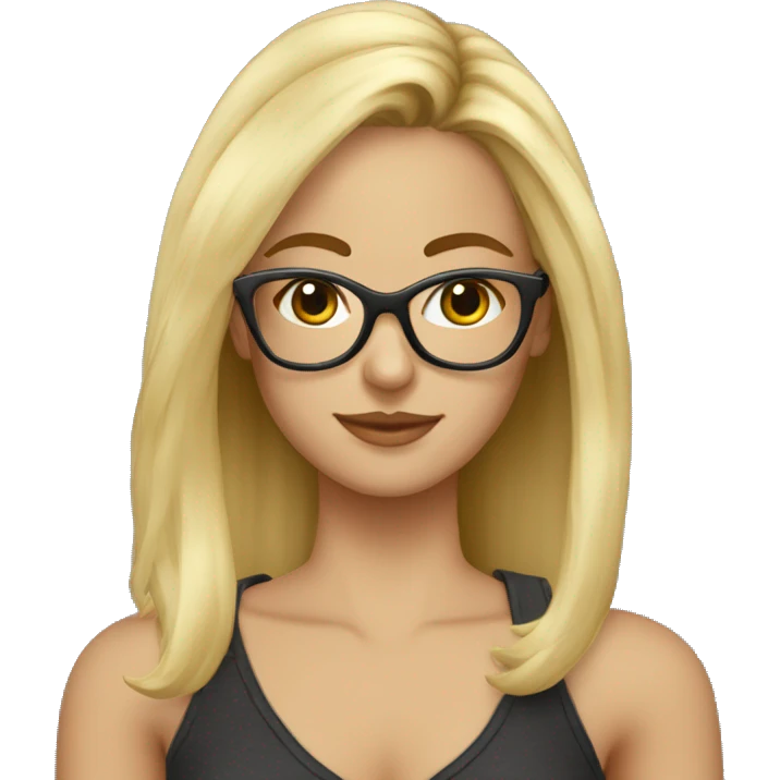 Fille qui s'appelle Louna cheveux blond avec lunettes emoji