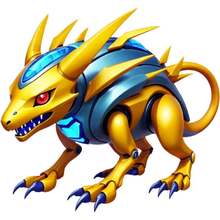  exotic futuristic modern cyber-Fakémon-Digimon-Vernid-creature emoji