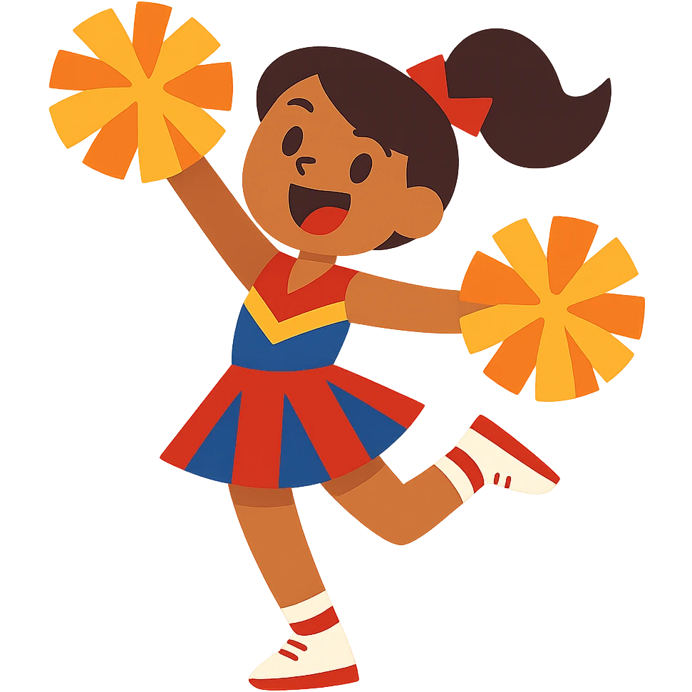 cheerleader girl in energetic pose emoji