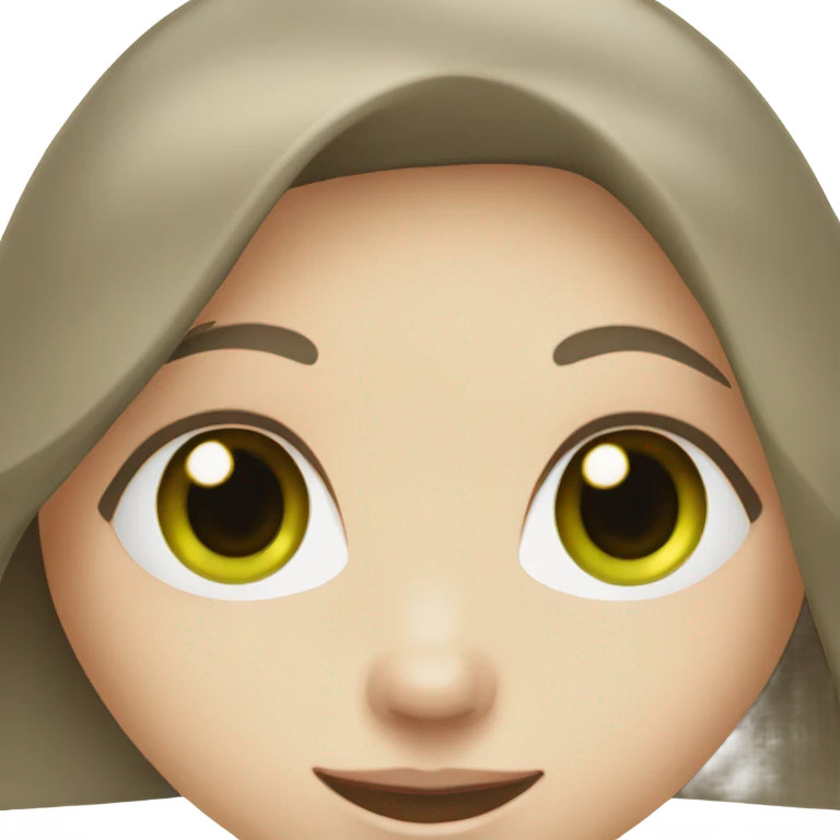 Brunette girl with pale skin and green eyes emoji