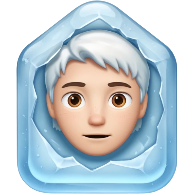 Person inside a ice emoji