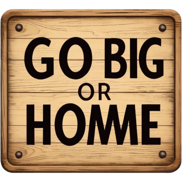 go big or go home sign emoji