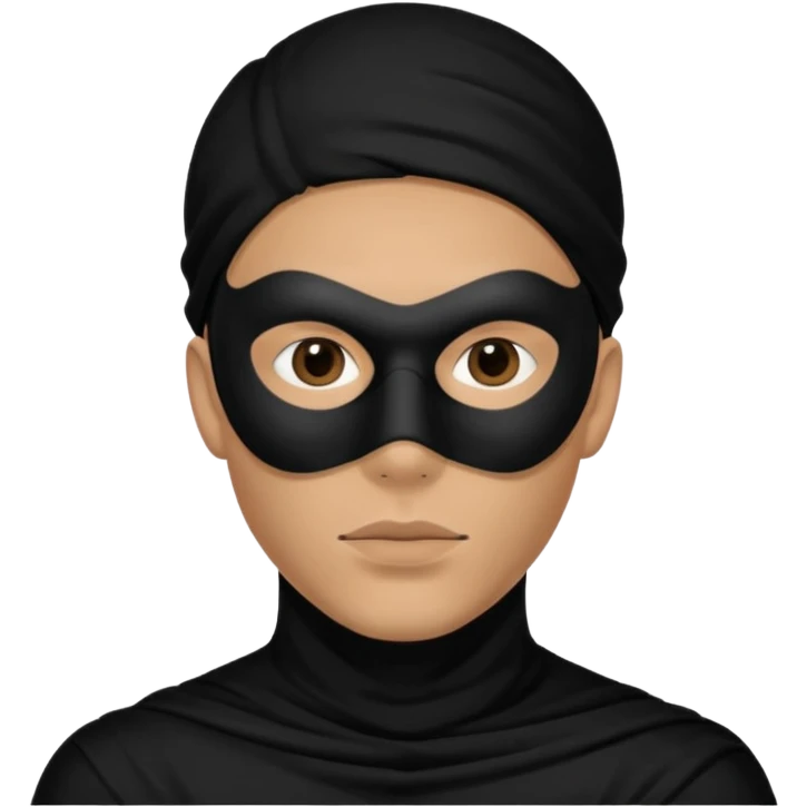 a man with a black mask on his full face including eyes and lips   emoji