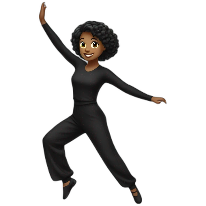 Girl in black dancing emoji