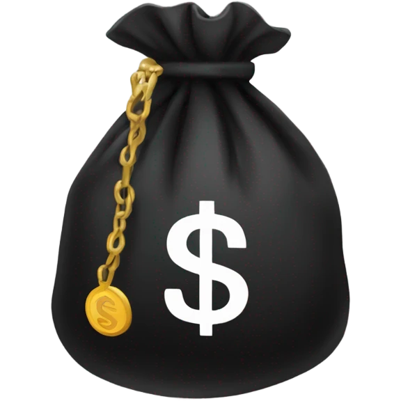 All black money bag emoji