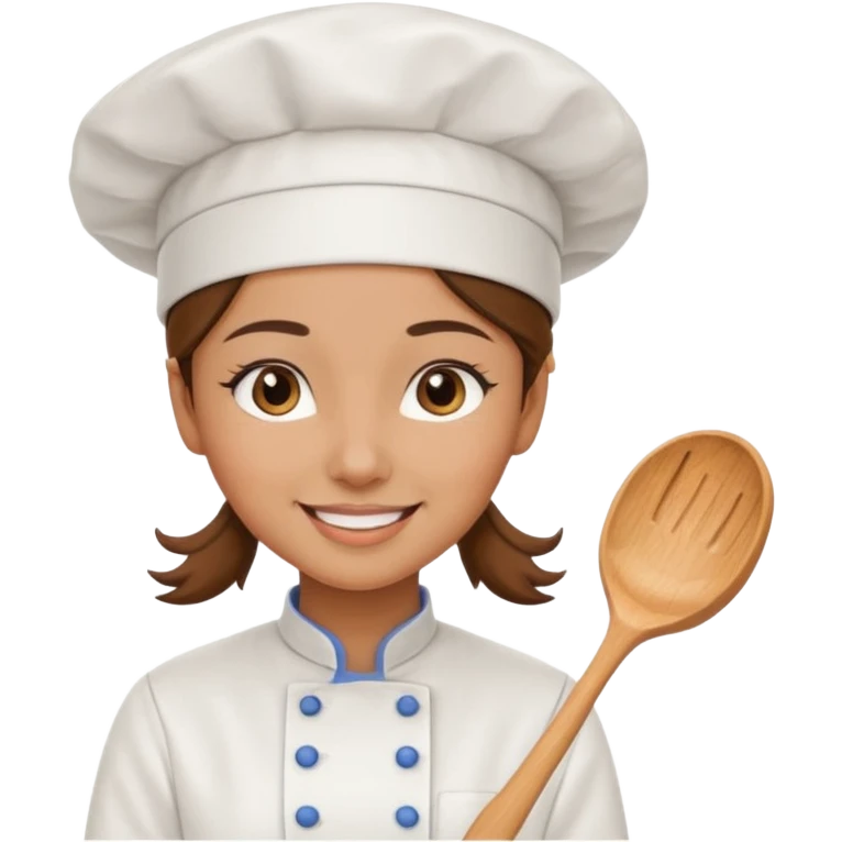 Young female baker – wearing white chef hat

 emoji