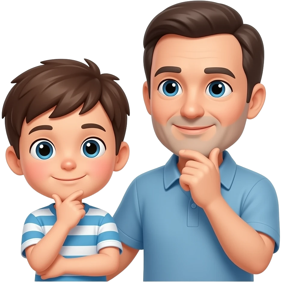 dad and older son thinking emoji