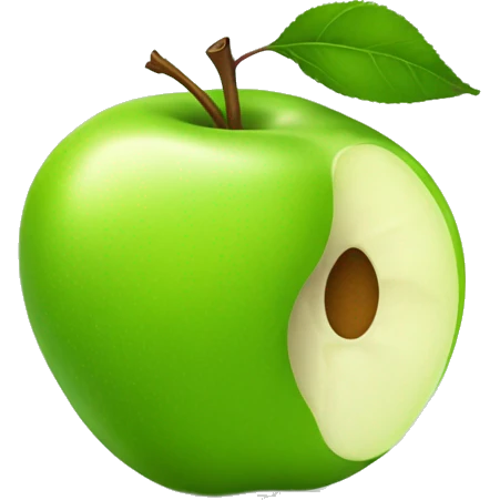Green Apple with few leafs  emoji