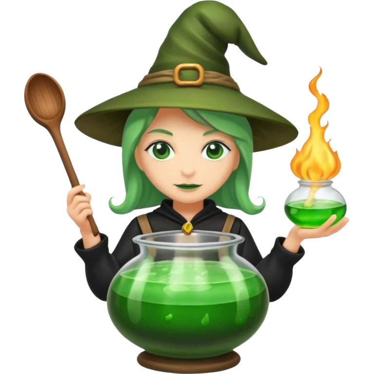 green witch cooking potion emoji