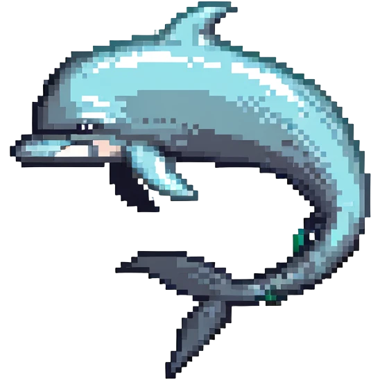 retro dolphin with 90s palette emoji
