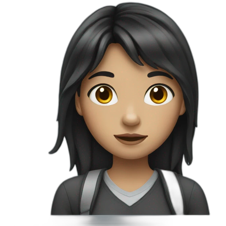 girl at school with black hair emoji