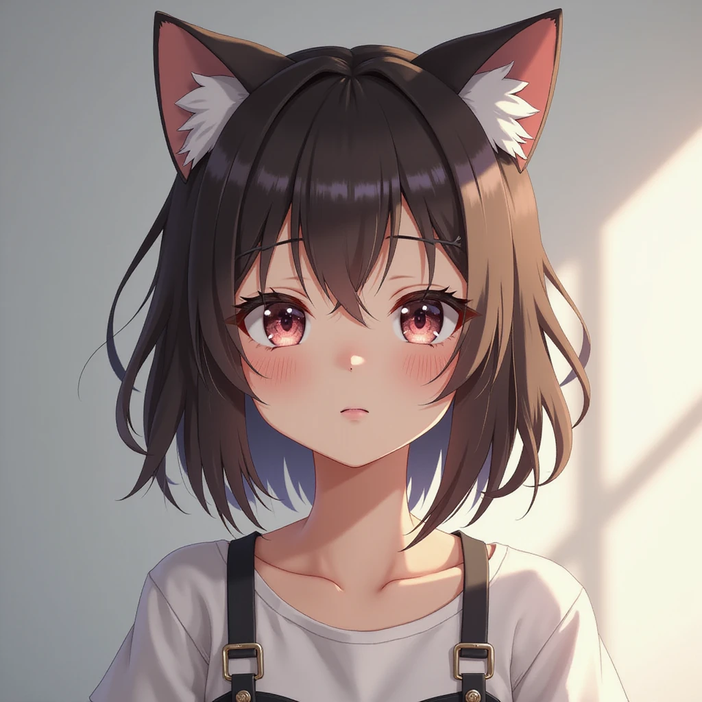 realistic anime girl with cat ears, photorealistic style, variation 1 emoji