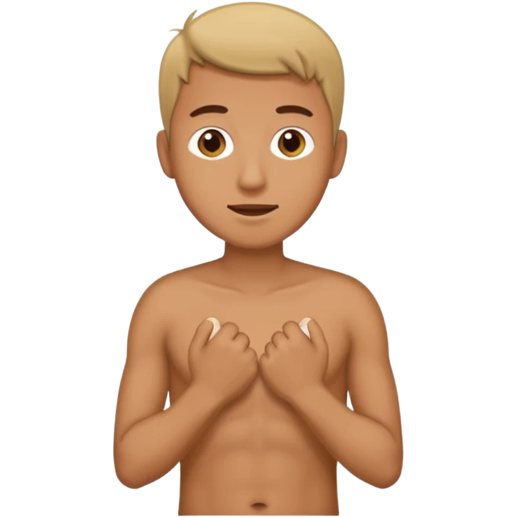 Man holding his anus emoji