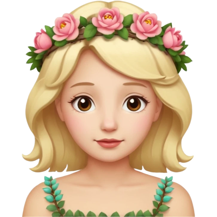 woman blonde old with flower crown emoji