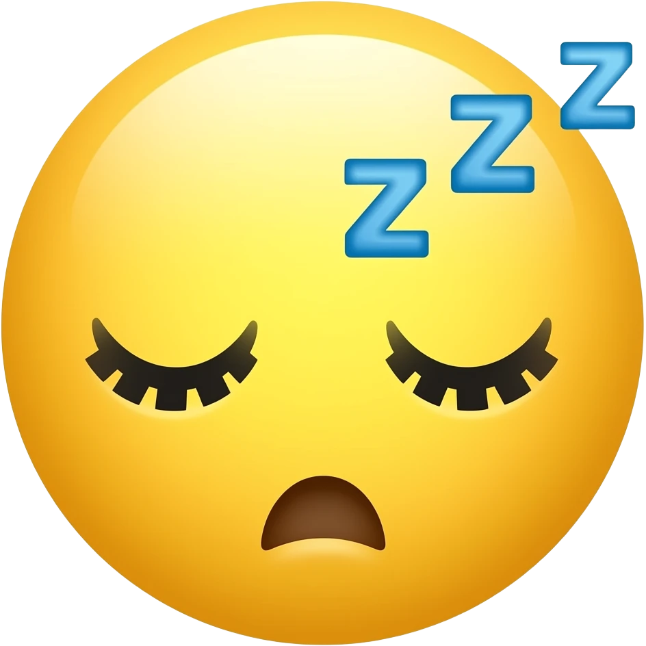 emoji visage jaune, endormie, gros ZZZ emoji